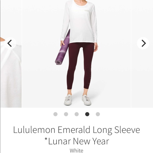 Lulu🍋 LNY White Emerald Long Sleeve, size 6 - Picture 4 of 12